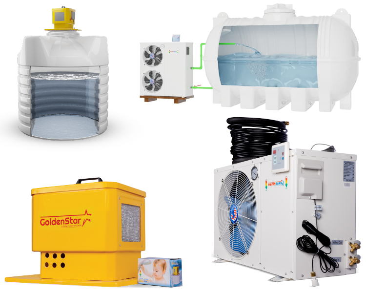 Tank water chillers devices of various types and sizes in qatar