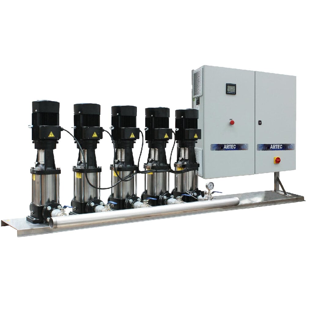 Centrifugal pumps, complete system with control panel and stand